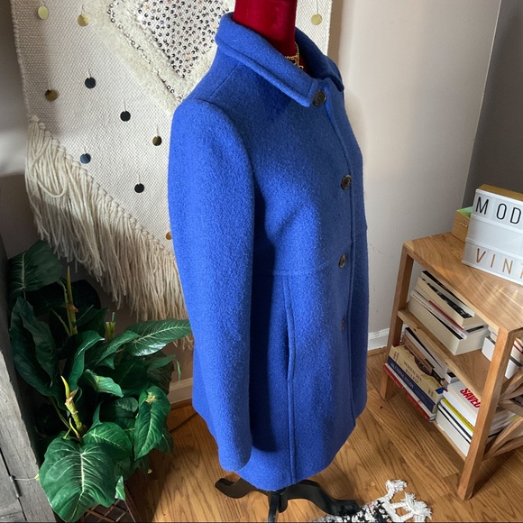Lands’ End Misses Wool Blend Peacoat Size 4 Blue Wool Coat - Picture 4 of 8